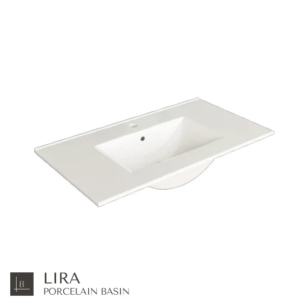 Nova 60cm Wall Hung Vanity Unit with White Handles - Matt Black